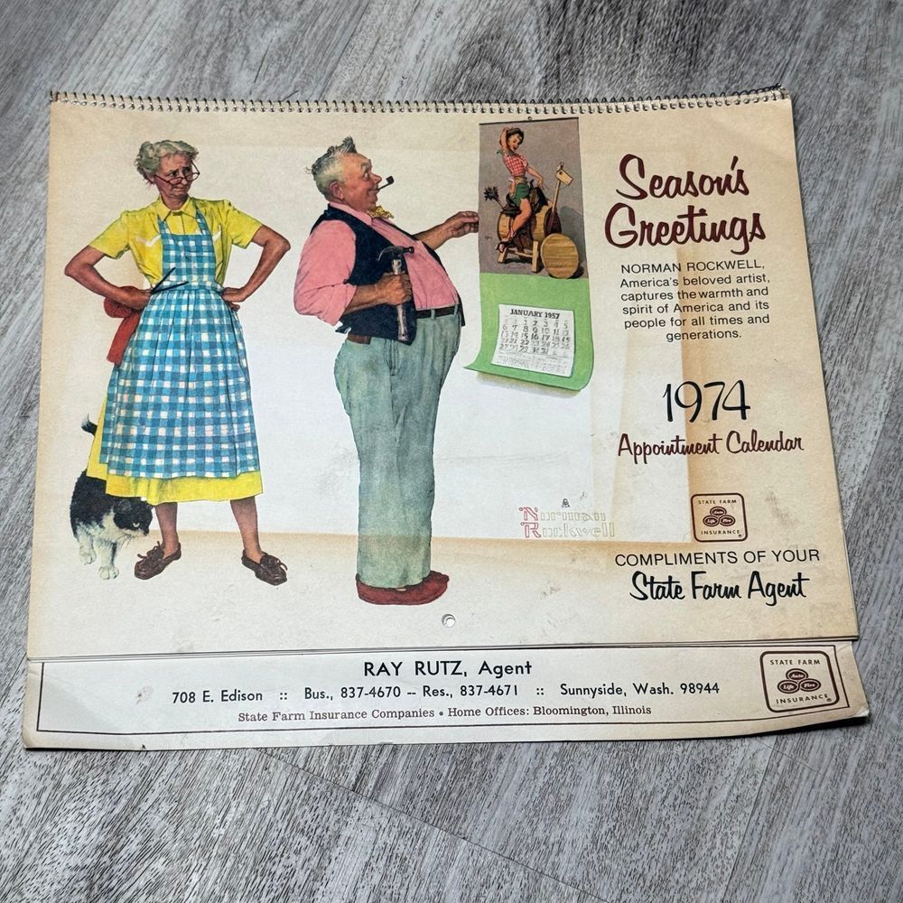 Vintage Norman Rockwell 1974 appointment‎ calendar.
